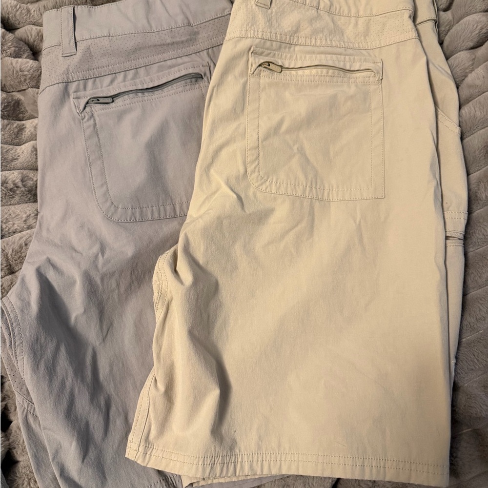 Men's Gray and Tan Shorts